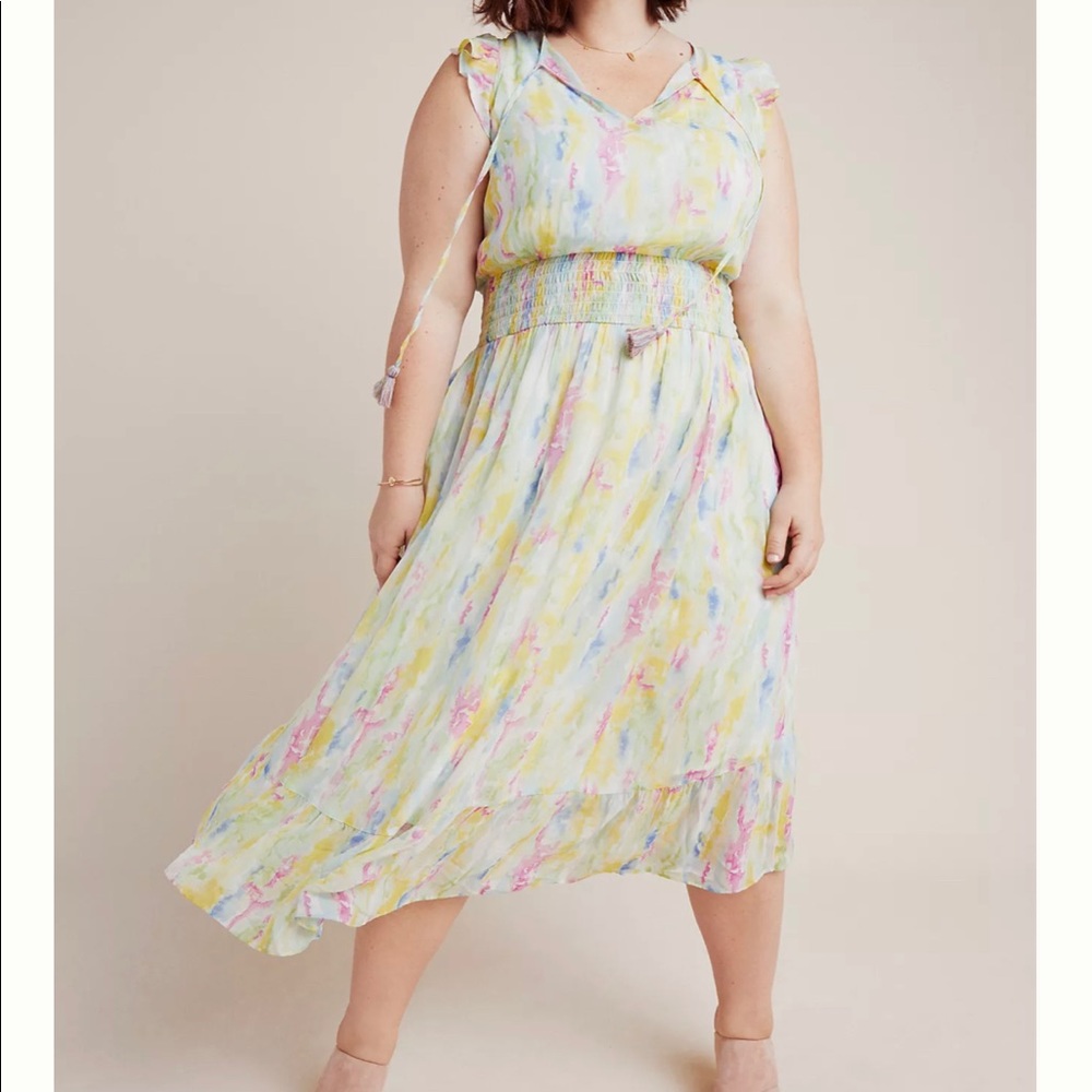 Anthropologie Plus Size 22W Watercolor Maxi Dress